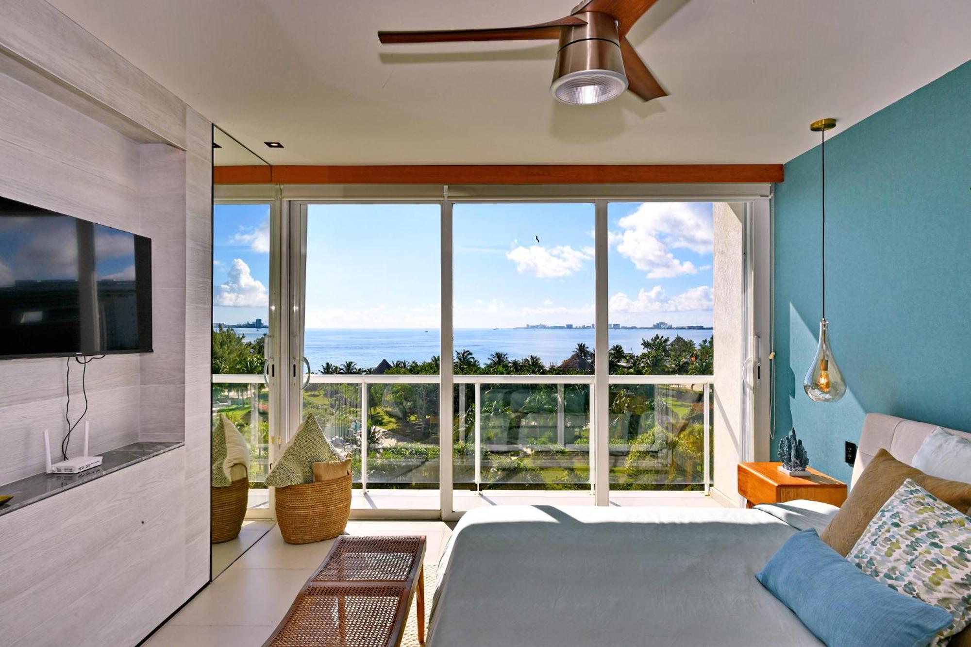 Beachfront Apartment Blue Vista Cancun Bagian luar foto